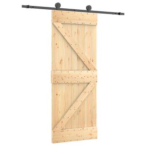 vidaXL Ușă glisantă Natural și Negru 85 x 210 cm Lemn de Pin Solid