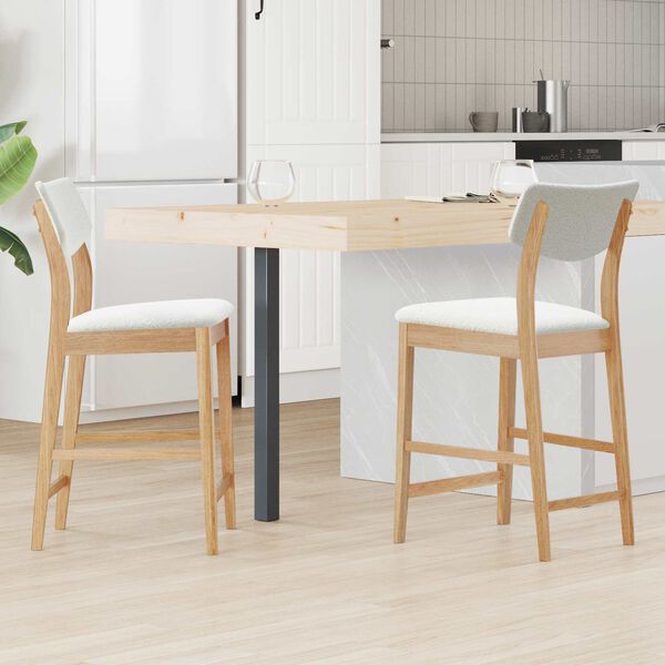 vidaXL Scaune de dining 2 pcs natural 48 x 49 x 95 cm