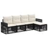 vidaXL Set de canapele pentru grădină 5 pcs Negru și Alb crem