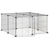 vidaXL Cușcă animale de companie cu ușă 12 panouri negru 70x70x35 cm oțel