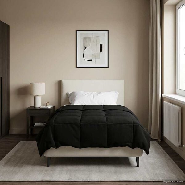 vidaXL Pilotă de vară Patos Negru 140 x 220 cm Microfibră