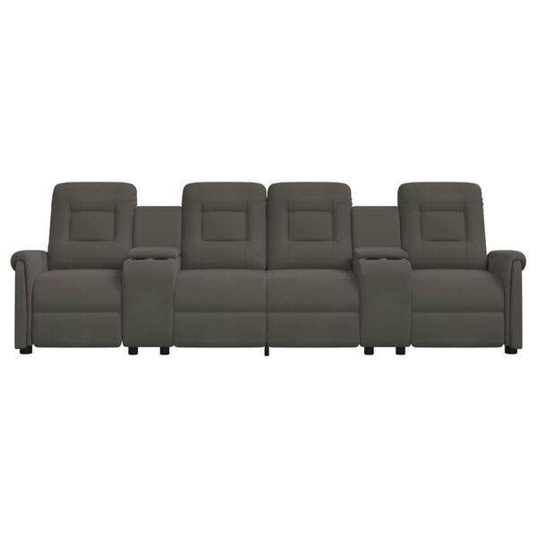 vidaXL Fotoliu rabatabil 4 locuri/suporturi pahare, gri &icirc;nchis