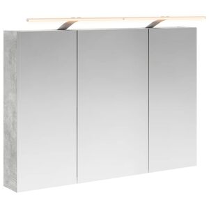 vidaXL Dulap cu oglindă pentru baie Gri din beton 100 x 14,5 x 70 cm