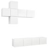 vidaXL Set dulapuri TV, 7 piese, alb, lemn prelucrat