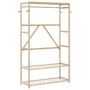 vidaXL Cuier pentru haine cu rafturi, 110x40x175 cm, bambus