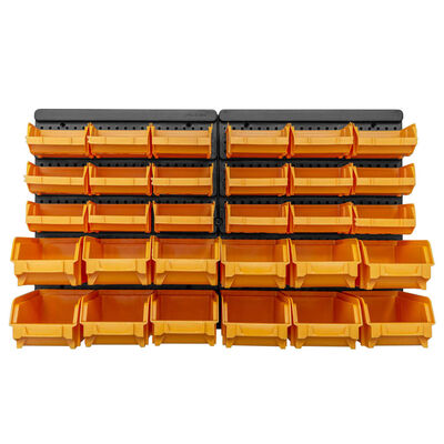 vidaXL Set cutii depozitare 32 piese cu panouri de perete galben/negru