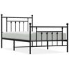 vidaXL Cadru pat metalic cu tăblii de cap/picioare, negru, 100x190 cm