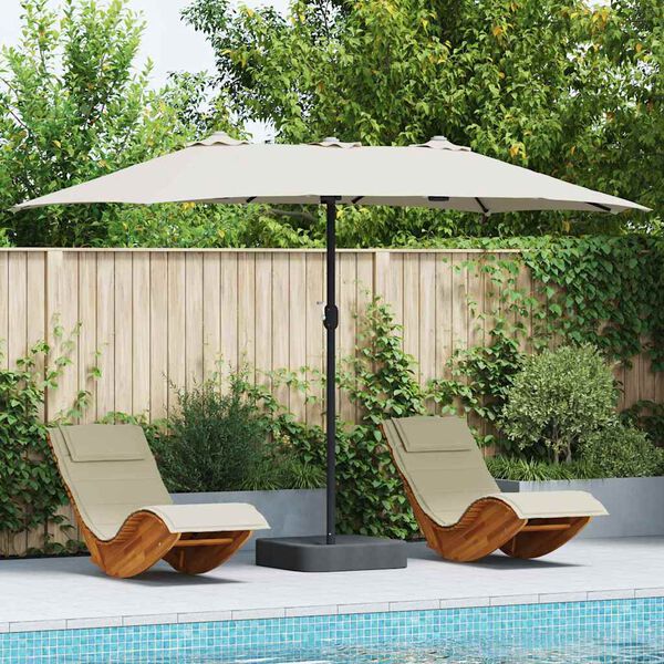 vidaXL Parasol de Grădină Nisipiu 385 x 209 x 244 cm țesătură