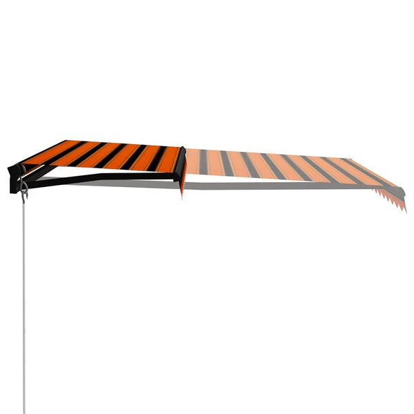 vidaXL Copertină retractabilă manual LED, portocaliu/maro, 350x250 cm