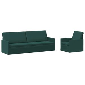 vidaXL Set de canapea 2 pcs Verde &icirc;nchis Țesătură