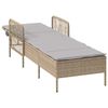 vidaXL Șezlong cu pernă 1-persoană Bej 157 x 55 x 92cm poliratan
