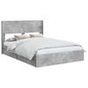 vidaXL Cadru de pat cu depozitare și tăblie Gri Beton 150 x 200 cm