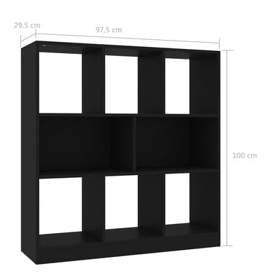 vidaXL Bibliotecă, negru, 97,5x29,5x100 cm, PAL