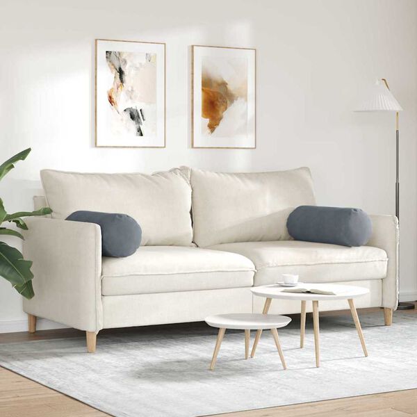 vidaXL Perne Bolster 2 pcs Gri închis Ø 25 x 70 cm