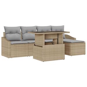 vidaXL Set de canapele pentru grădină 6 pcs Beige și gri deschis