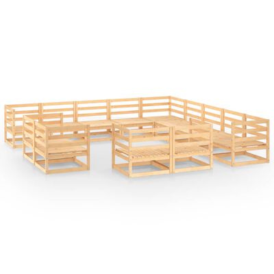 vidaXL Set mobilier de grădină, 13 piese, lemn masiv de pin