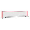 vidaXL Rețea de tenis Manual Negru și roșu 396 x 92 x 87 cm Poliester