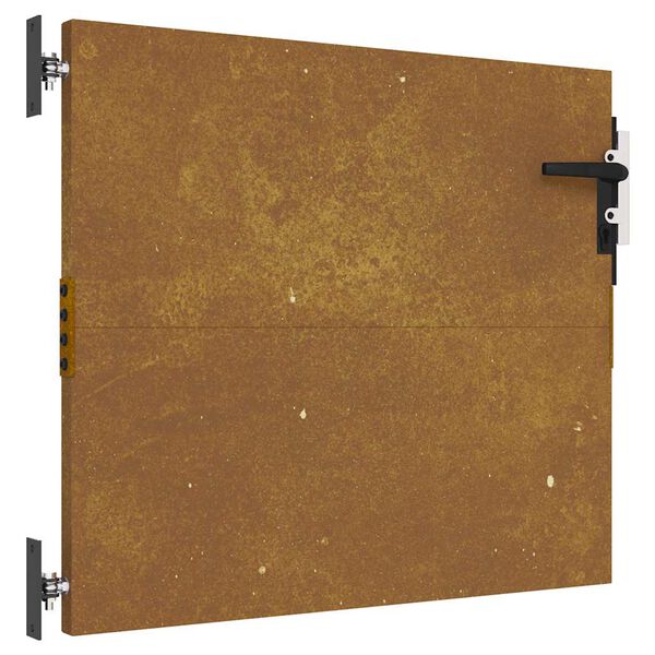 vidaXL Poartă de grădină 85x125 cm, oțel Corten, design pătrat