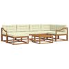 vidaXL Set de canapele de exterior cu pernă 7 pcs Natural și Crem
