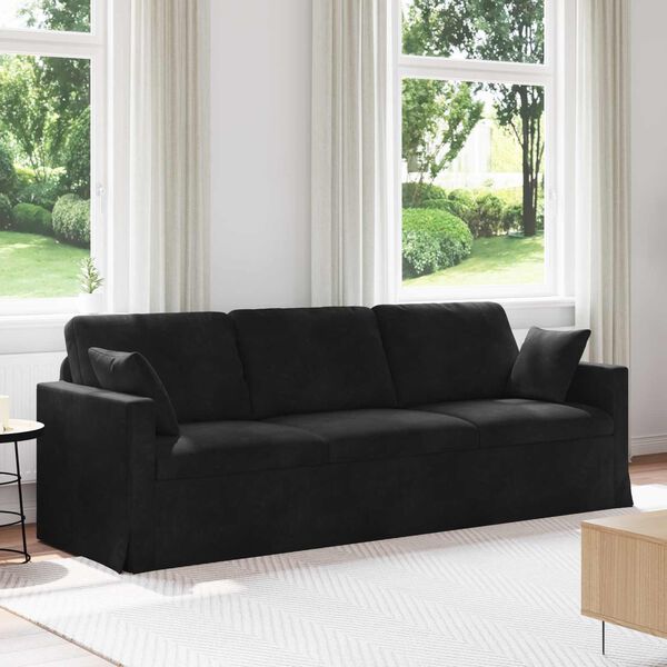 vidaXL Canapea Negru 228 x 78 x 80 cm Catifea