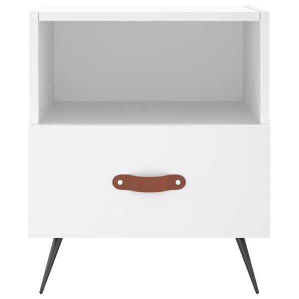 vidaXL Noptieră, alb, 40x35x47,5 cm, lemn compozit