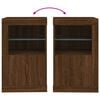 vidaXL Dulap lateral cu lumini LED, stejar maro, lemn prelucrat