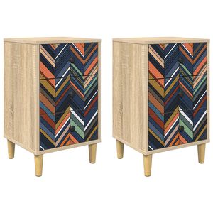 vidaXL Dulap de noapte OMMEN 2 buc. Stejar Sonoma 36 x 33 x 60 cm
