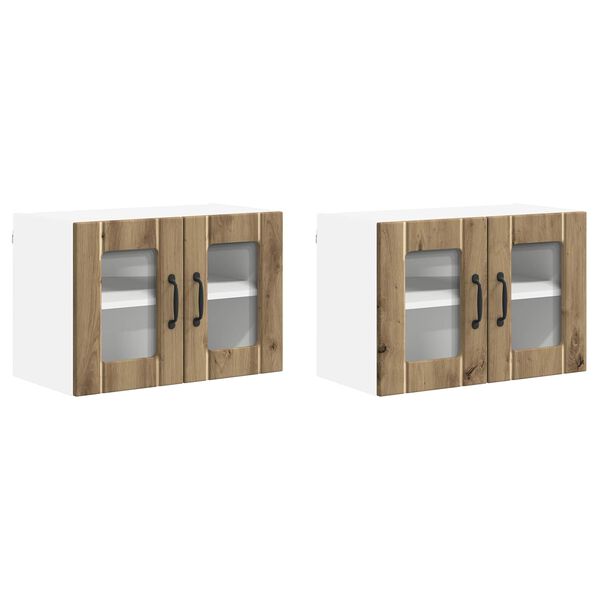 vidaXL Dulap de bucătărie 2 pcs Stejar Artizanal 60 x 31 x 40 cm