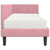 vidaXL Cadru de pat colțar cu saltea Roz 80 x 200 cm Catifea