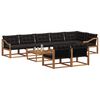 vidaXL Set de canapele de exterior cu pernă 9 pcs Natural și Negru