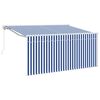 vidaXL Copertină retractabilă Albastru și Alb 300 x 200 cm