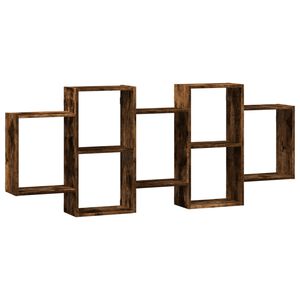 vidaXL Raft de perete, stejar fumuriu, 159x18x65 cm, lemn compozit