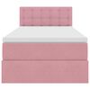 vidaXL Pat cu storage cu saltea cu headboard Roz 90 x 190 cm Catifea