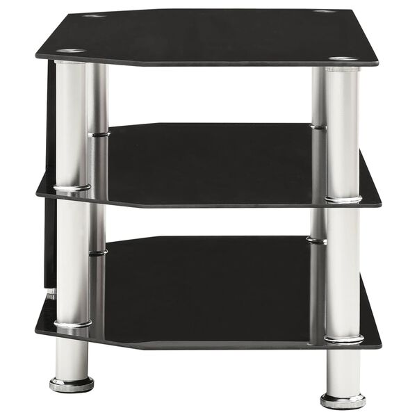 vidaXL Comodă TV, negru, 75 x 40 x 40 cm, sticlă securizată