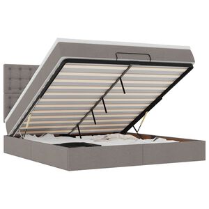 vidaXL Cadru de pat otoman cu saltea Taupe 160x200cm Material