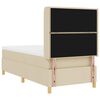 vidaXL Pat cu arcuri cu saltea cu headboard Crem 80 x 200 cm țesătură