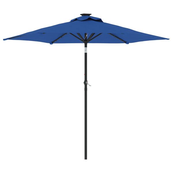 vidaXL Umbrelă soare grădină st&acirc;lp din oțel/LED antracit 225x225x212cm