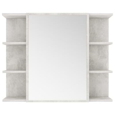 vidaXL Dulap de baie cu oglindă, gri beton, 80 x 20,5 x 64 cm, PAL