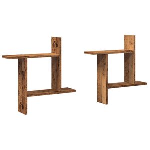 vidaXL Rafturi perete, 2 buc., lemn vechi, 50x12x50 cm, lemn prelucrat