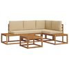 vidaXL Set de canapele de exterior cu pernă 5 Bucată Natural și Bej