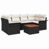 vidaXL Set de canapele pentru grădină cu pernă 7 pcs Negru poliratan