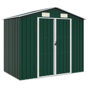 vidaXL Șopron de grădină, verde, 205 x 129 x 183, oțel galvanizat
