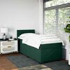 vidaXL Pat box spring cu saltea, verde &icirc;nchis, 100x200 cm, catifea
