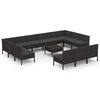 vidaXL Set mobilier de grădină cu perne, 14 piese, negru, poliratan
