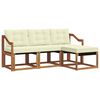 vidaXL Set de canapele de exterior cu pernă 4 pcs Natural și Crem