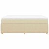vidaXL Pat box spring cu saltea, crem, 160x200 cm, material textil