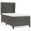 vidaXL Pat box spring cu saltea, gri &icirc;nchis, 90x190 cm, catifea