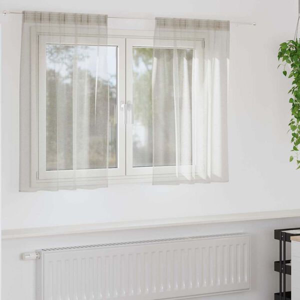 vidaXL Cortină din Voile cu perdele 2 pcs Crem 140 x 140 cm Poliester