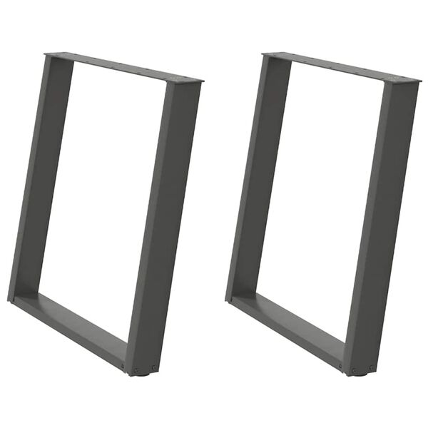 vidaXL Picioare de masă în formă de U, 2 buc., antracit, 70x(72-73) cm, oțel