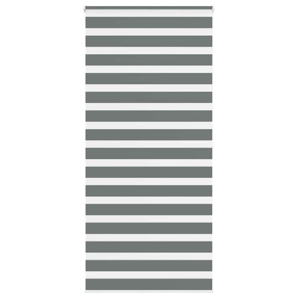 vidaXL Jaluzea tip zebra gri &icirc;nchis lățime țesătură 105,9 cm poliester